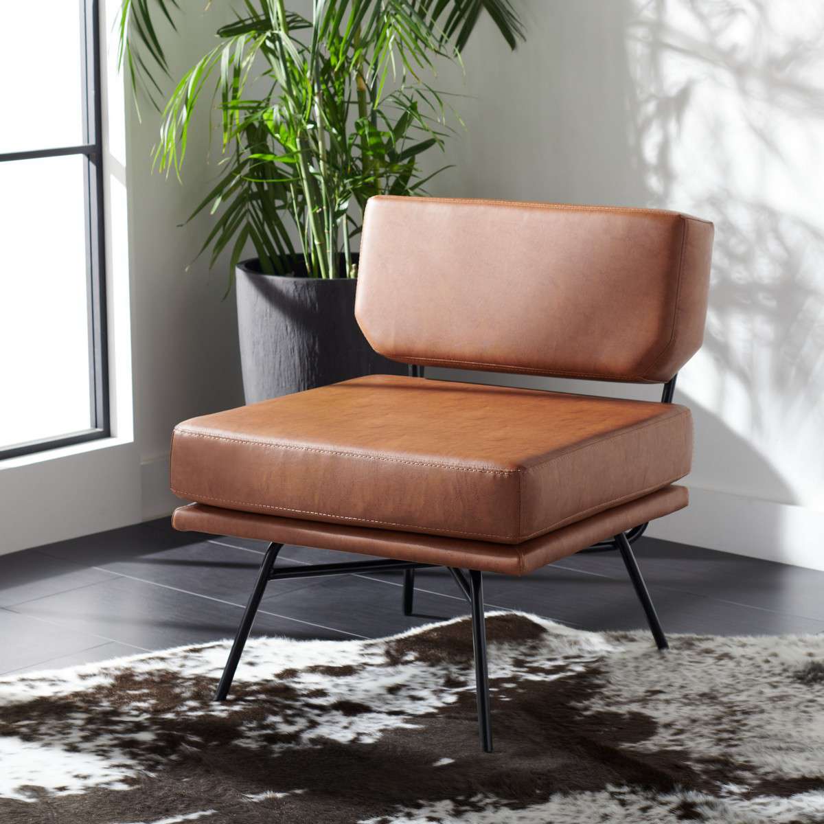 Safavieh Kermit Accent Chair - Cognac - Image 4