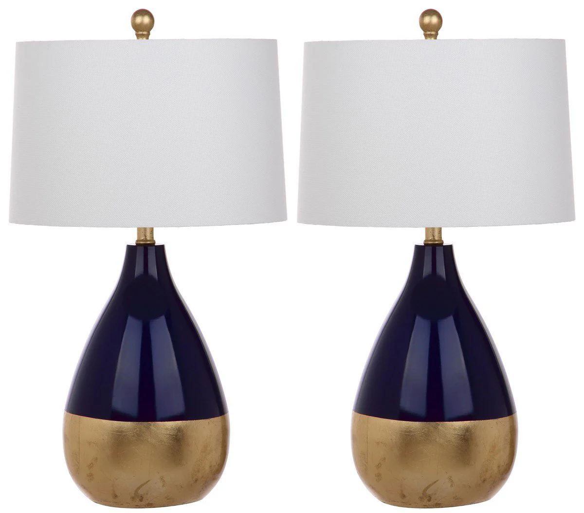 Safavieh Kingship 24-Inch H Navy And Gold Table Lamp Set Of 2 - Navy - Image 2
