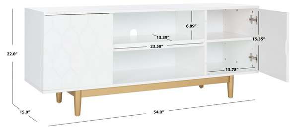 Safavieh Kit 3 Shelf Patterned Media Stand - White - Image 3