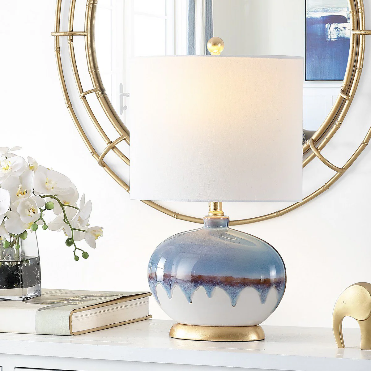 Safavieh Koa Ceramic Table Lamp - Blue - Image 3