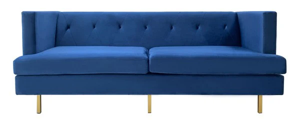Safavieh Konrad Velvet Sofa - Navy - Image 2