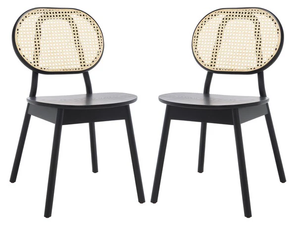Safavieh Kristianna Rattan Back Chair Set Of 2 - Black - Image 4