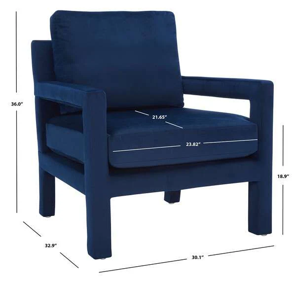 Safavieh Kye Accent Chair - Navy - Image 4