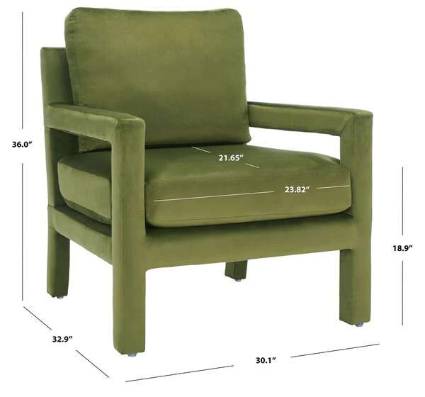Safavieh Kye Accent Chair - Olive Green - Image 4