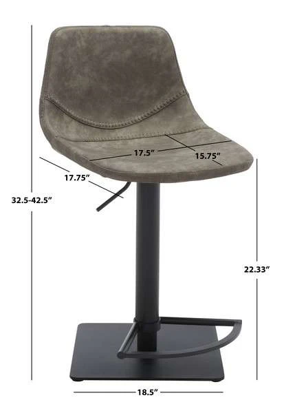 Safavieh Kynlee Gas Lift Barstool - Gray - Image 4
