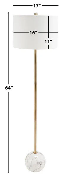 Safavieh Kyrene Floor Lamp - White Marble - Image 3