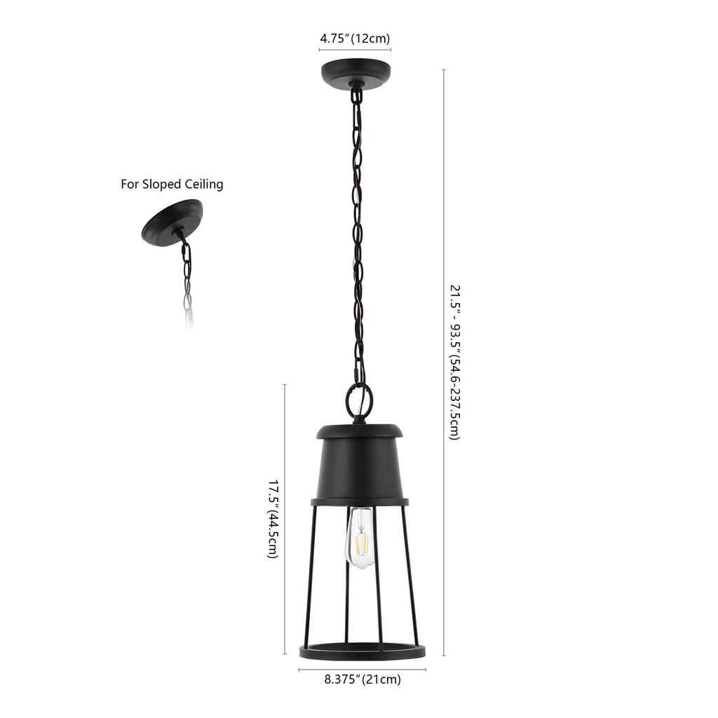 Safavieh Laela Outdoor Pendant/Black - Black - Image 5