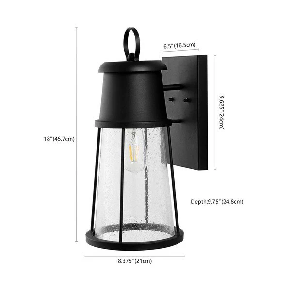 Safavieh Laela Outdoor Wall Sconce/Black Set Of 2 - Black - Image 3