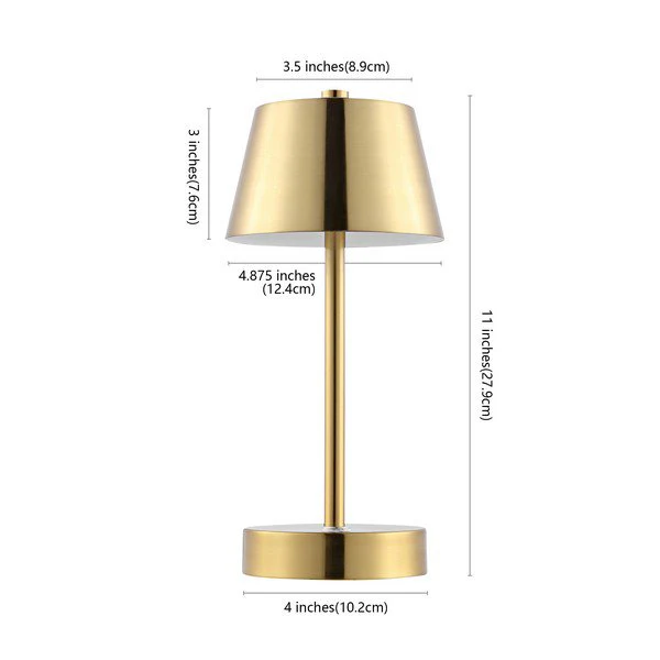 Safavieh Laita, 11 Inch, Brass, Iron, Rechargeable Led Table Lamp? - Brass Gold - Image 3