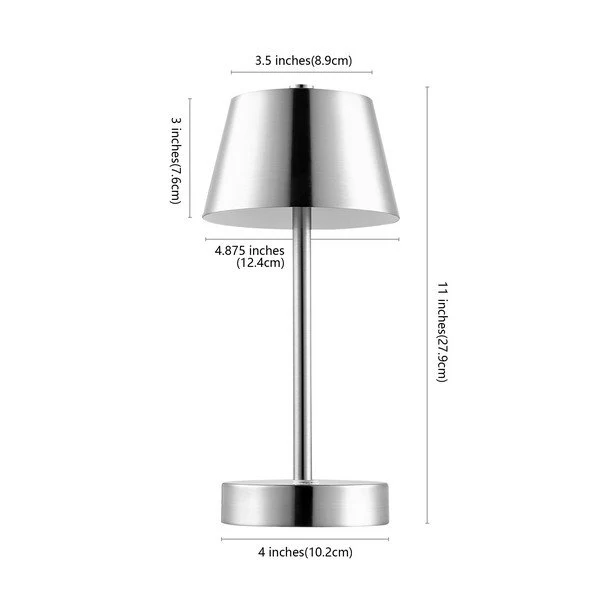 Safavieh Laita, 11 Inch, Nickel, Iron, Rechargeable Led Table Lamp? - Santin Nickel - Image 3