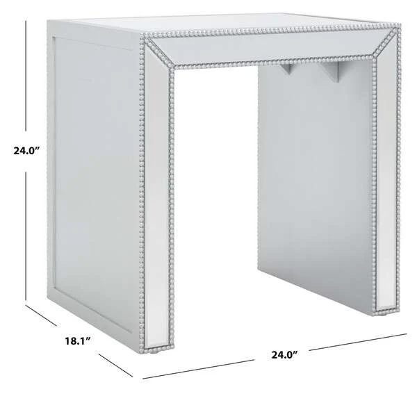 Safavieh Laken Mirrored Accent Table - Silver - Image 3