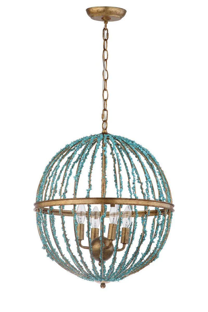 Safavieh Lalita Cage Chandelier - Blue - Image 2