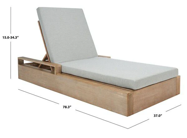 Safavieh Lanai Wood Chaise Lounge Chair - Dark Brown - Image 4