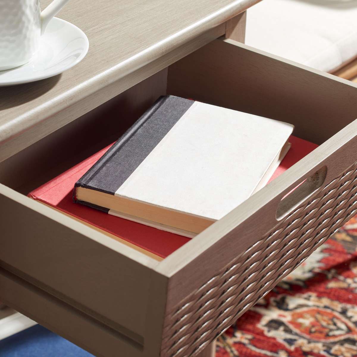 Safavieh Landers 1 Drawer Accent Table - Greige - Image 4