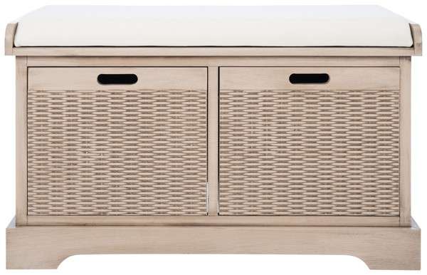 Safavieh Landers 2 Drawer/Cushion Storage Bench - Sand - Image 2