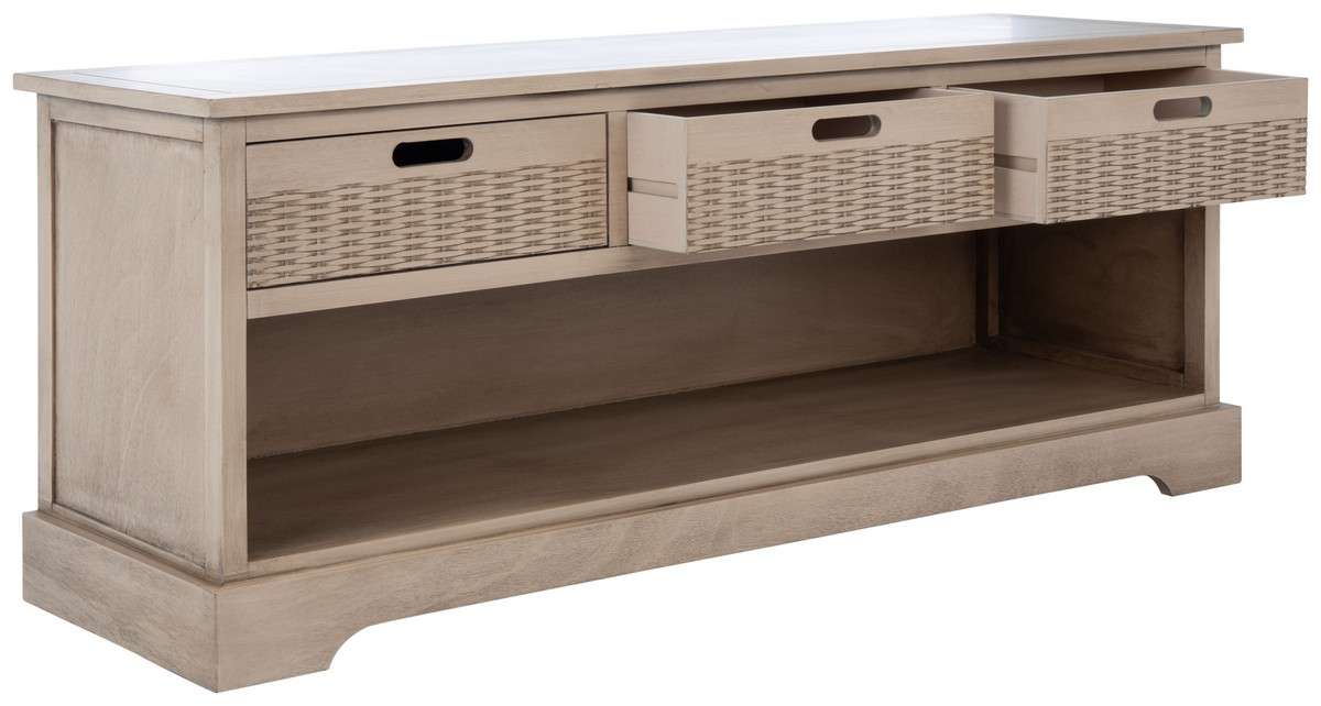 Safavieh Landers 3 Drawer Storage Bench - Sand - Image 2