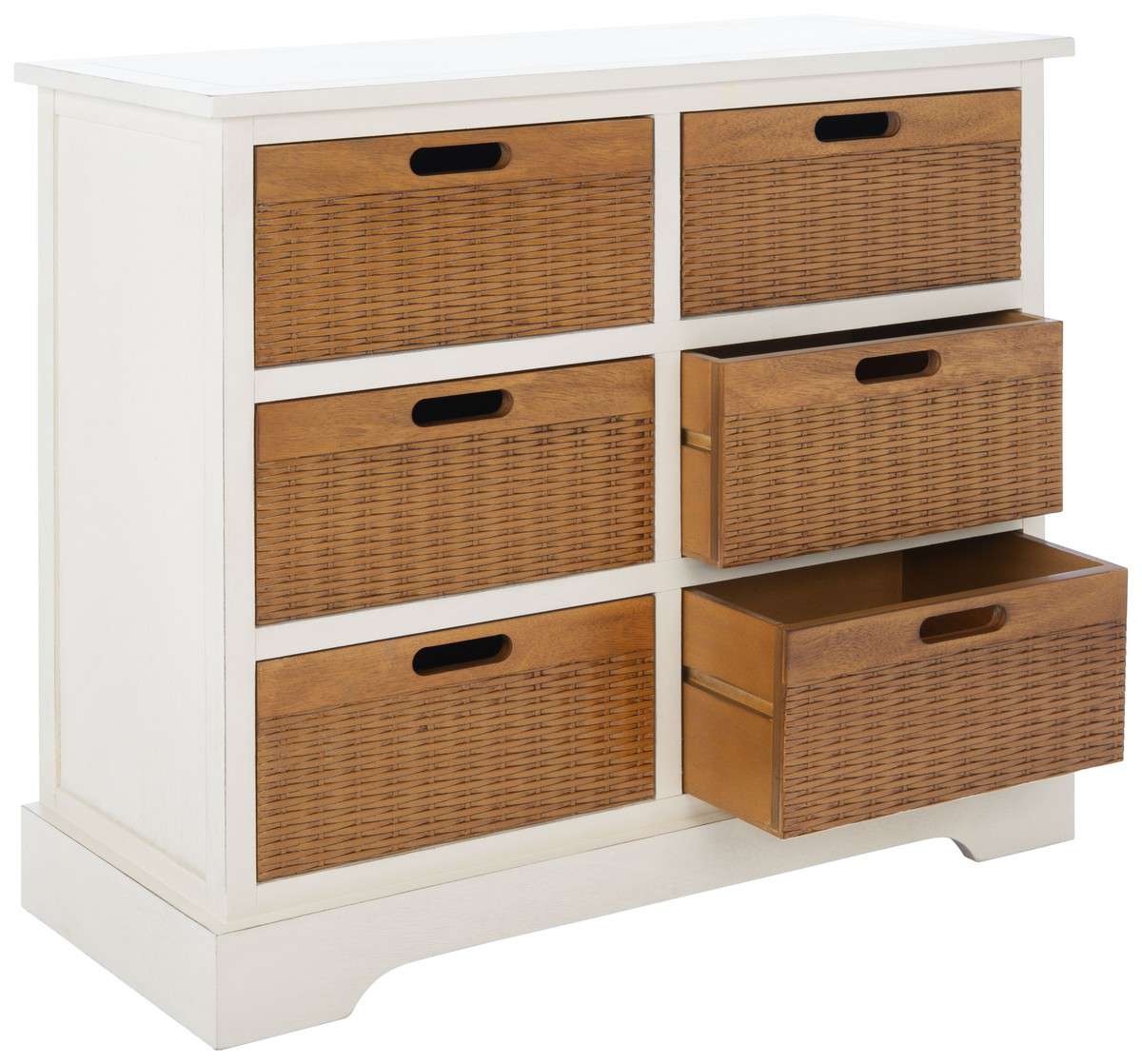 Safavieh Landers 6 Drawer Storage Unit - Distressed White - Image 3