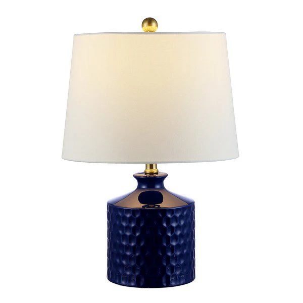 Safavieh Landon Ceramic Table Lamp - Navy Blue - Image 2