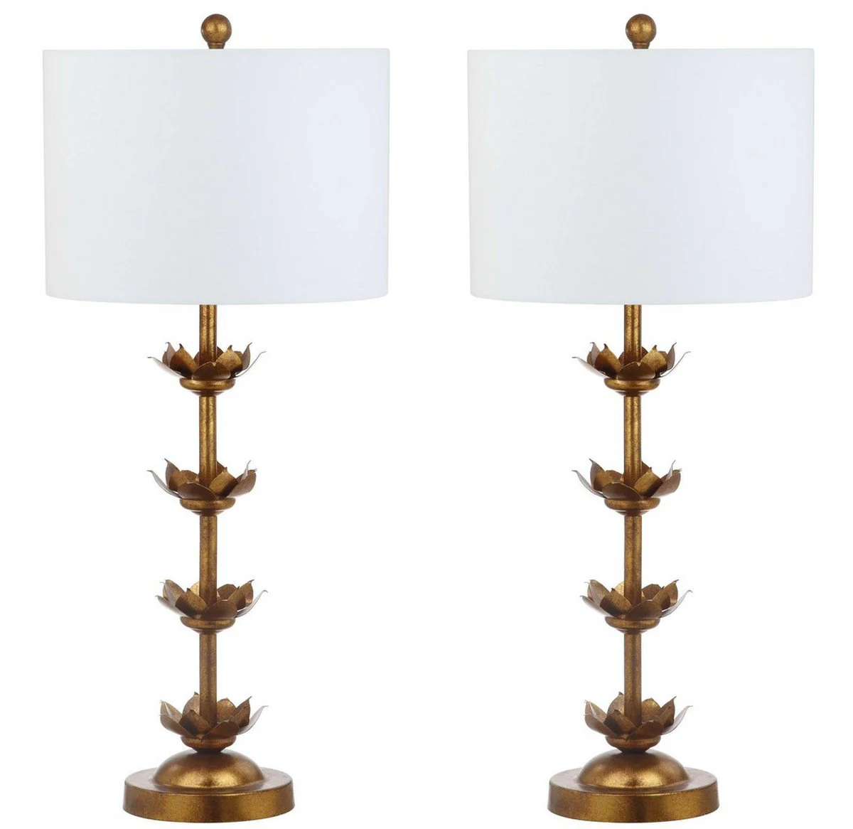 Safavieh Lani, 32 Inch, Antique Gold, Iron Table Lamp Set Of 2 W/ Usb Port ? Set Of 2 - Antiqued Gold - Image 2