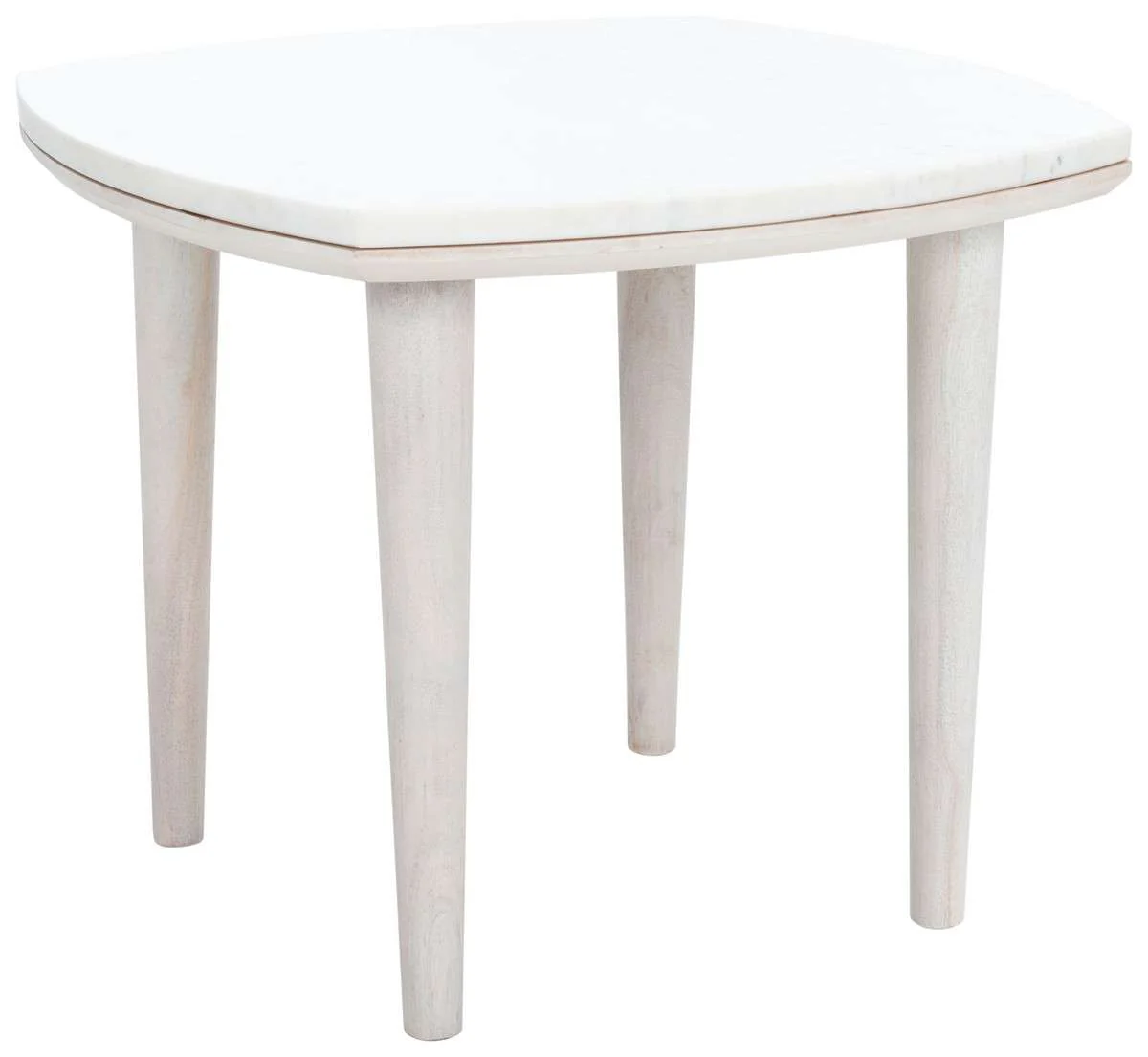 Safavieh Lara Marble Side Table - White Wash - Image 2