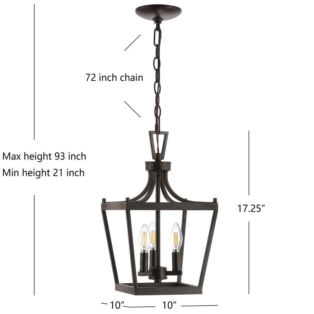 Safavieh Larton 3Lt Pendant - Oil Rubbed Bronze (Black) - Image 2