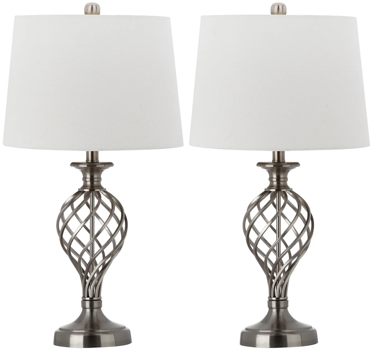 Safavieh Lattice 26.75-Inch H Urn Table Lamp Set Of 2 - Nickel - Image 2