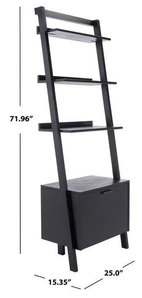Safavieh Lavina 3 Shelf 1 Door Etagere - Black - Image 4