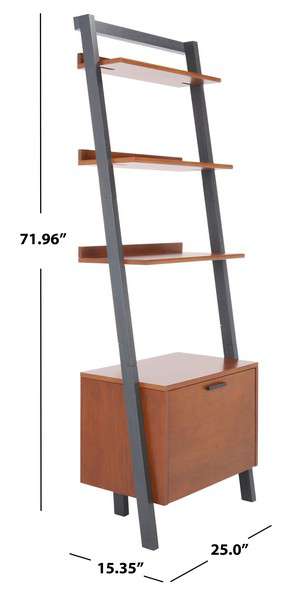 Safavieh Lavina 3 Shelf 1 Door Etagere - Honey Brown - Image 4