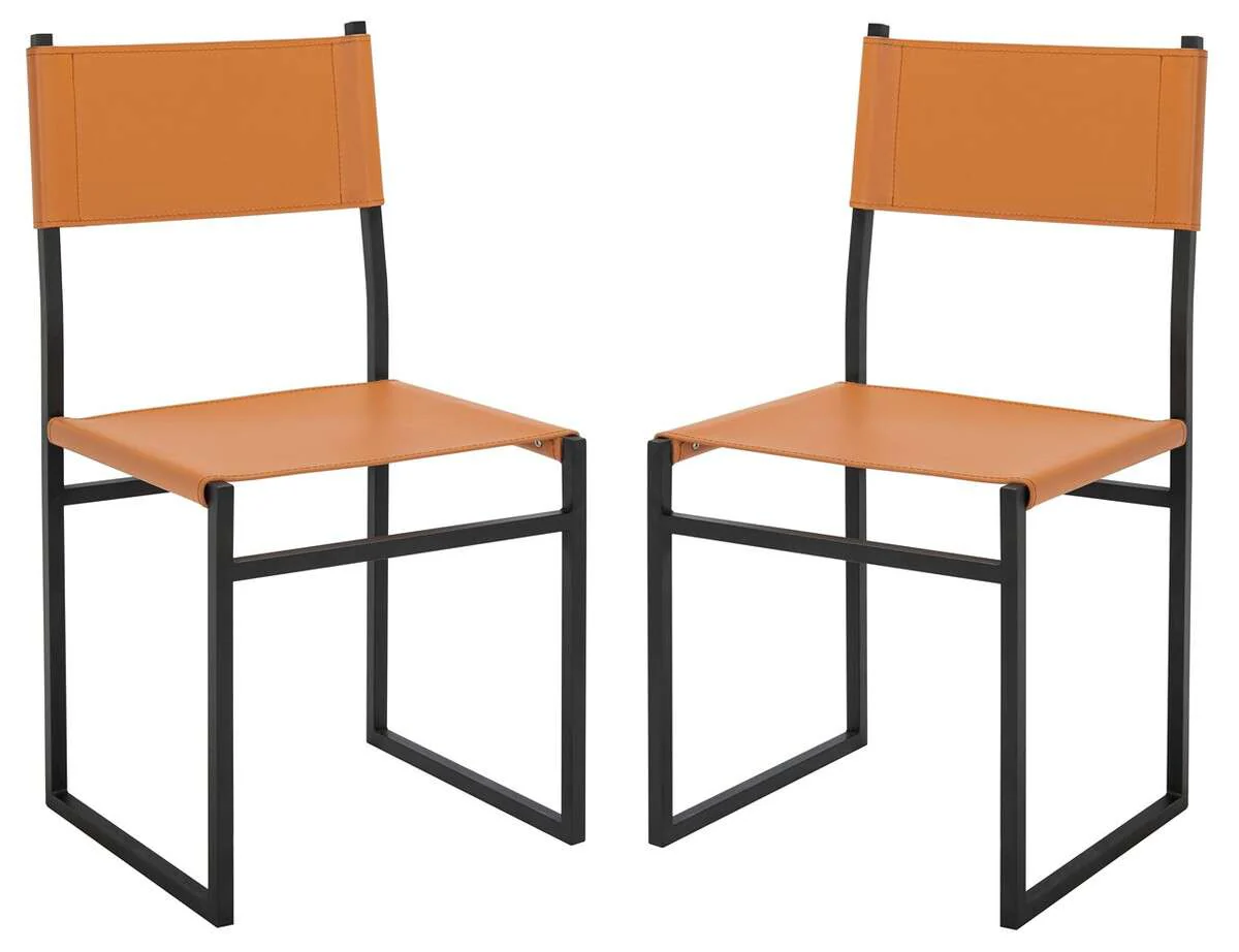 Safavieh Layne Dining Chairs Set Of 2 - Cognac - Image 2