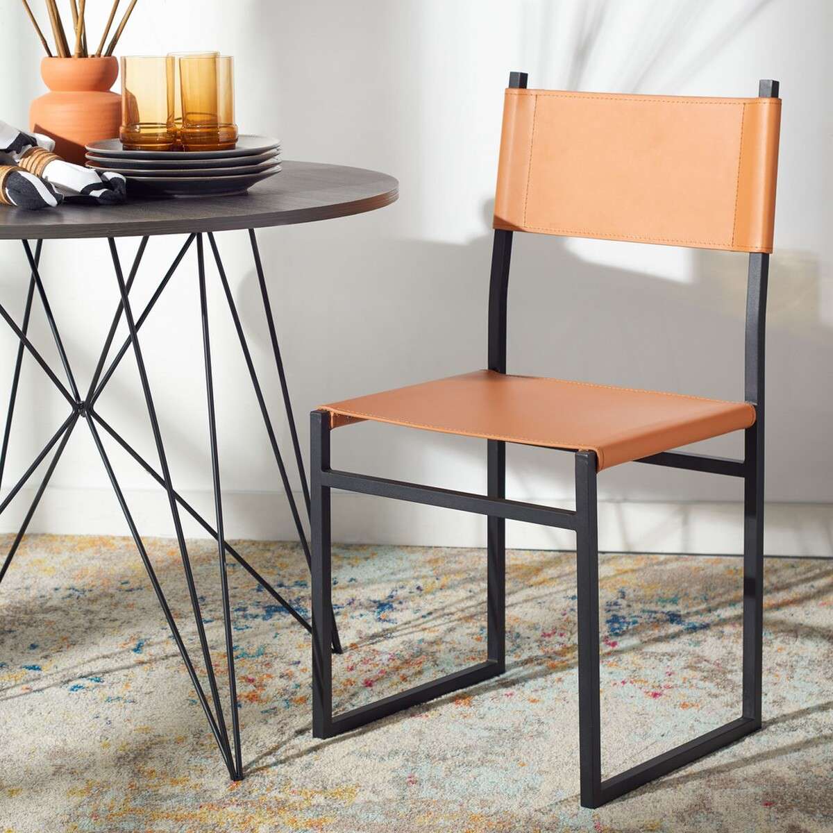 Safavieh Layne Dining Chairs Set Of 2 - Cognac - Image 4