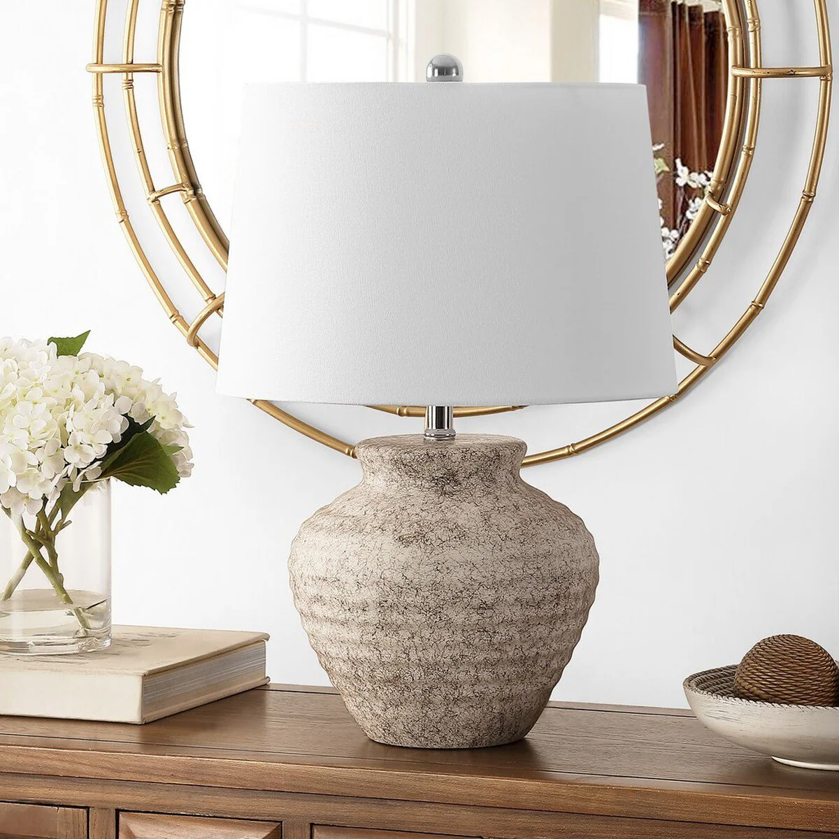 Safavieh Ledger Ceramic Table Lamp - Light Grey - Image 3