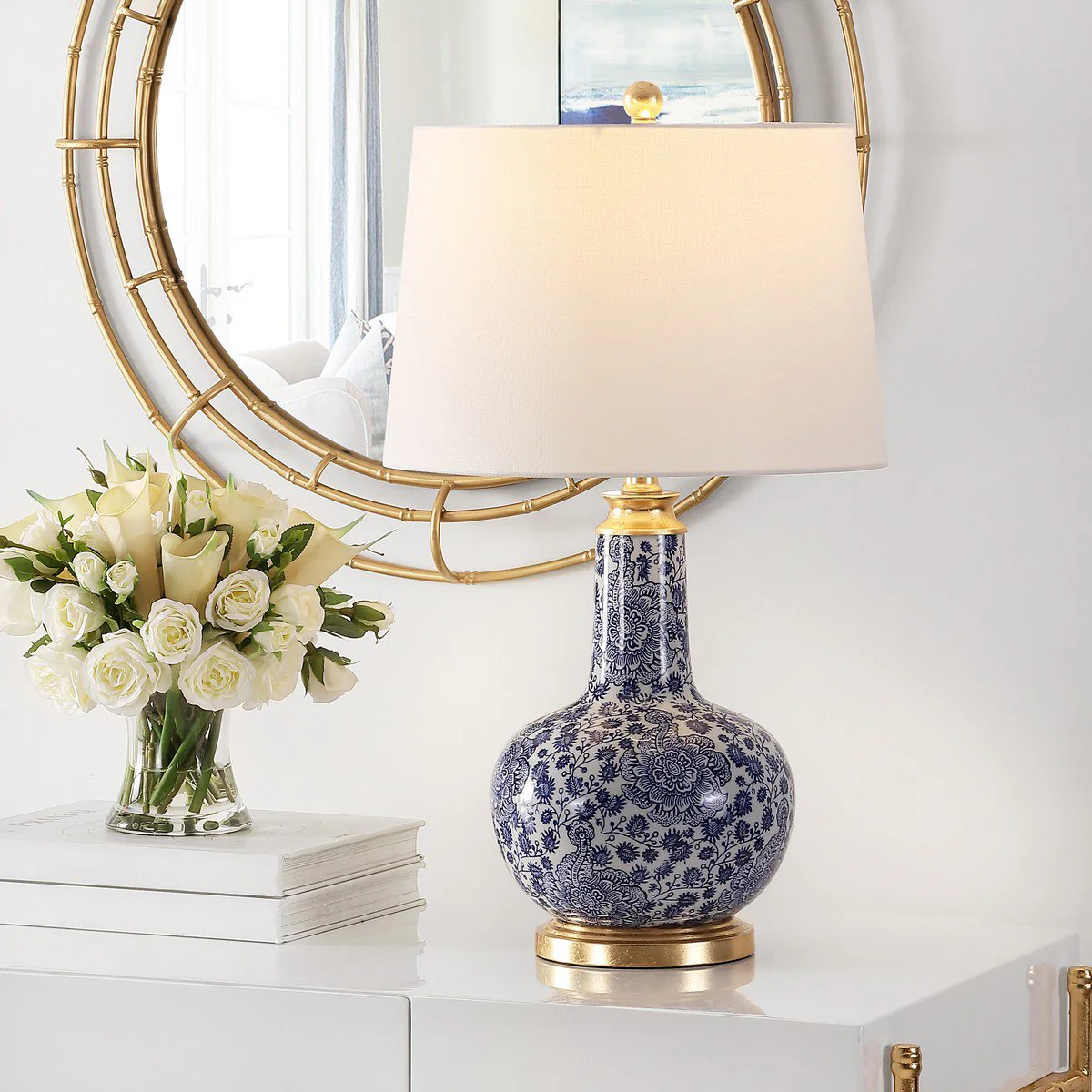 Safavieh Leia Ceramic Table Lamp - Blue - Image 3