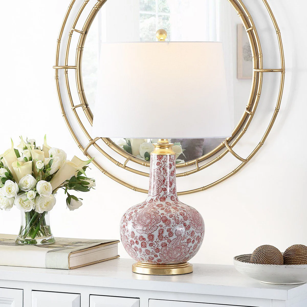 Safavieh Leia Ceramic Table Lamp - Red - Image 3