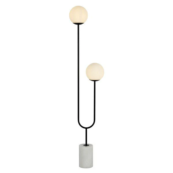 Safavieh Leif Iron And Marble Floor Lamp - Black - Image 2