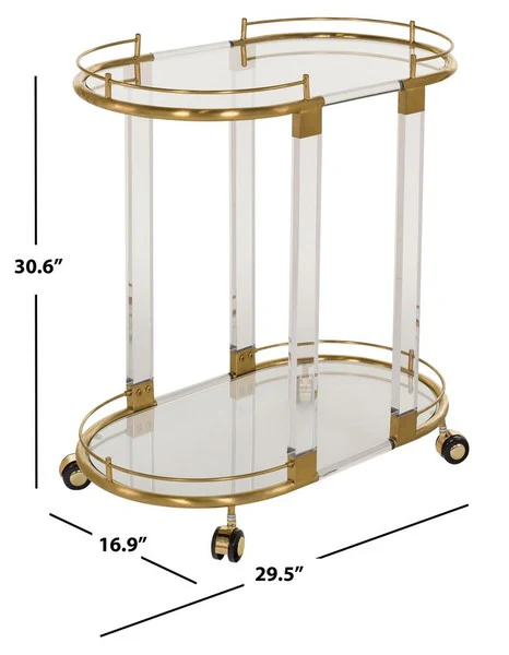 Safavieh Lennon Bar Trolley - Clear - Image 3