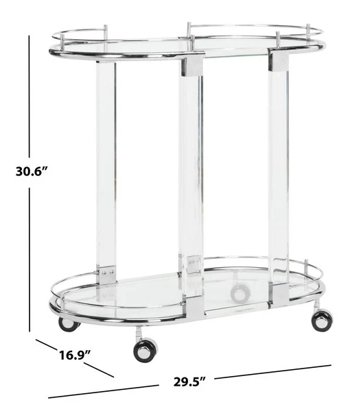 Safavieh Lennon Bar Trolley - Silver - Image 3