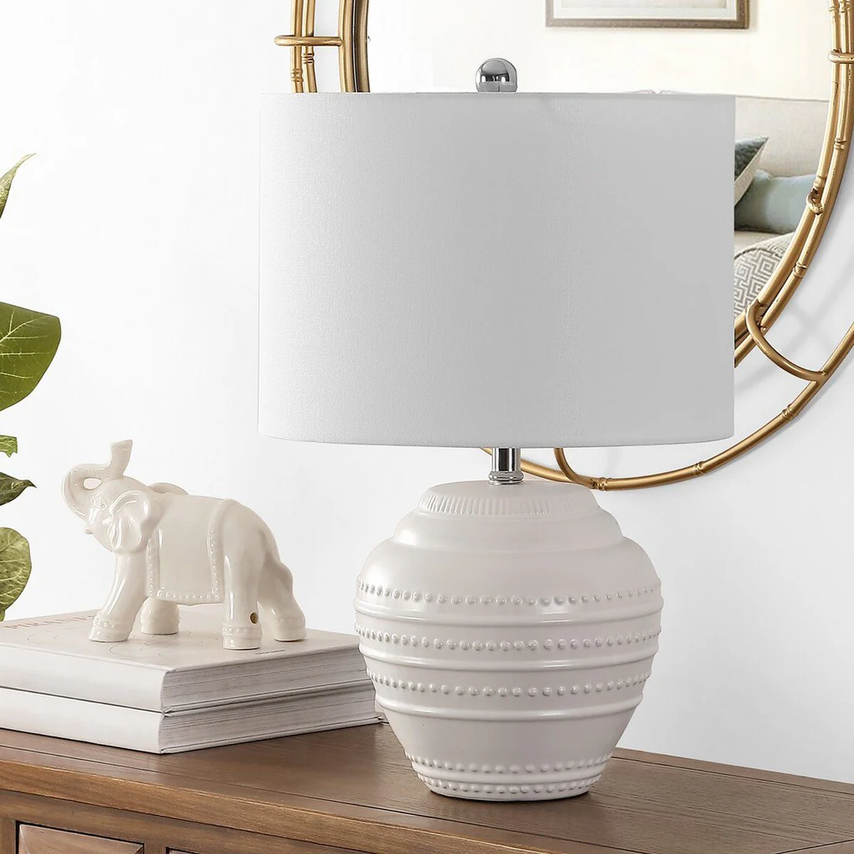 Safavieh Lenon Ceramic Table Lamp - White - Image 3