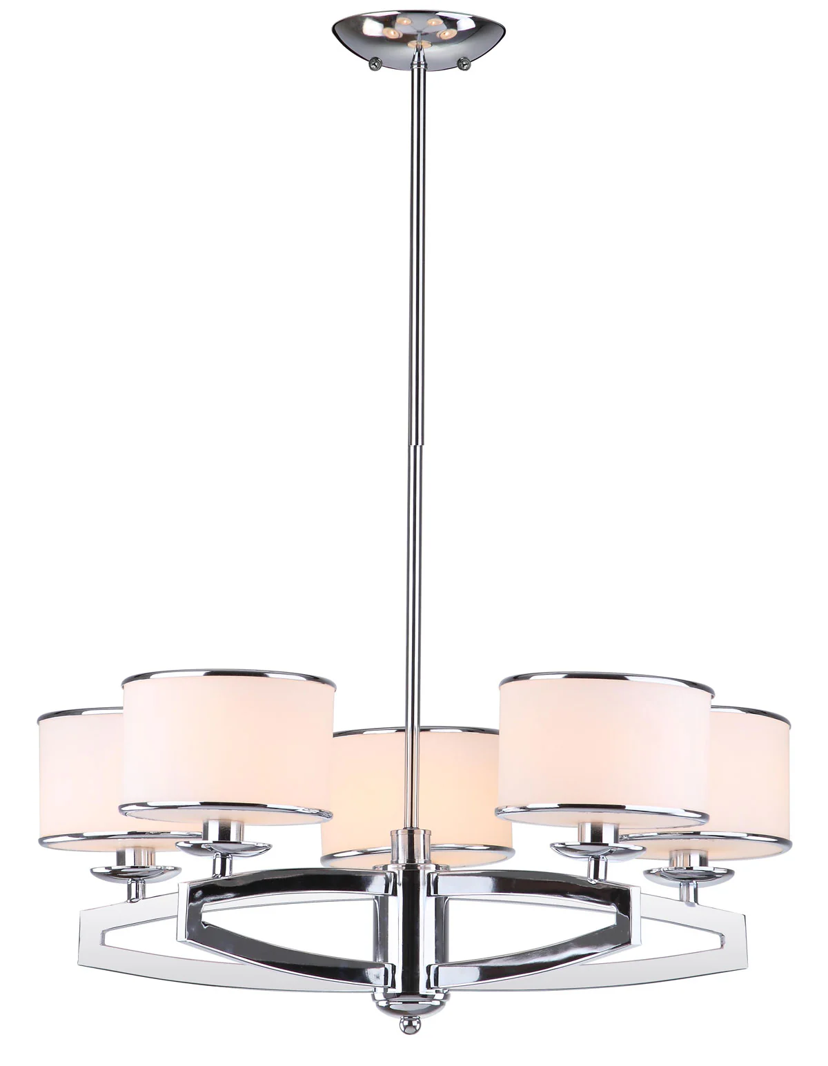Safavieh Lenora 5 Light Chrome 25 Inch Dia Drum Adjustable Pendant - Chrome - Image 2