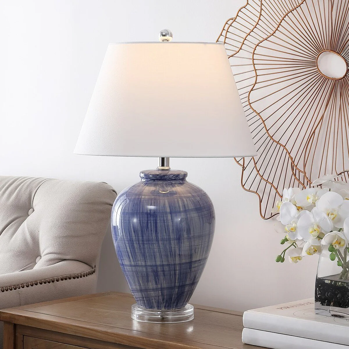 Safavieh Lerma Table Lamp - Blue Crackle - Image 3