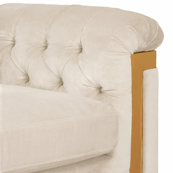 Safavieh Lethbridge Velvet Sofa - White - Image 4