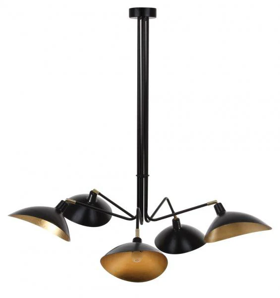 Safavieh Lettie 5 Light Gold Leaf Detail 49 Inch Dia Pendant - Black - Image 2