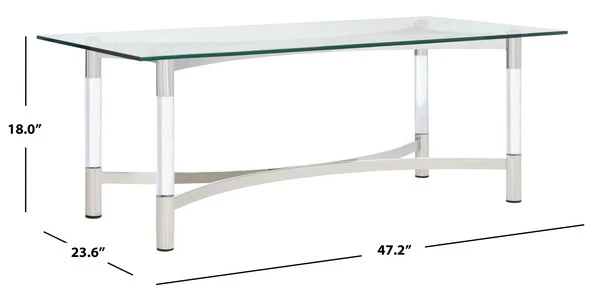 Safavieh Letty Acrylic Coffee Table - Silver - Image 4