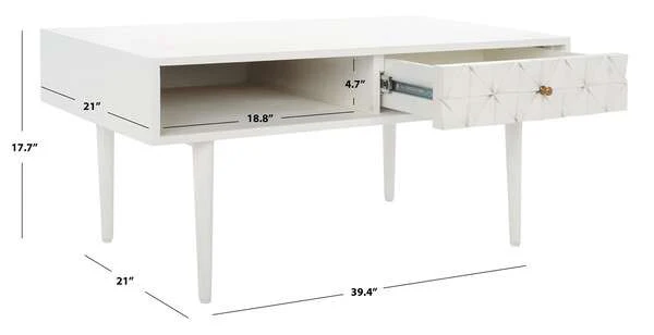 Safavieh Lexington Coffee Table - White Wash - Image 4