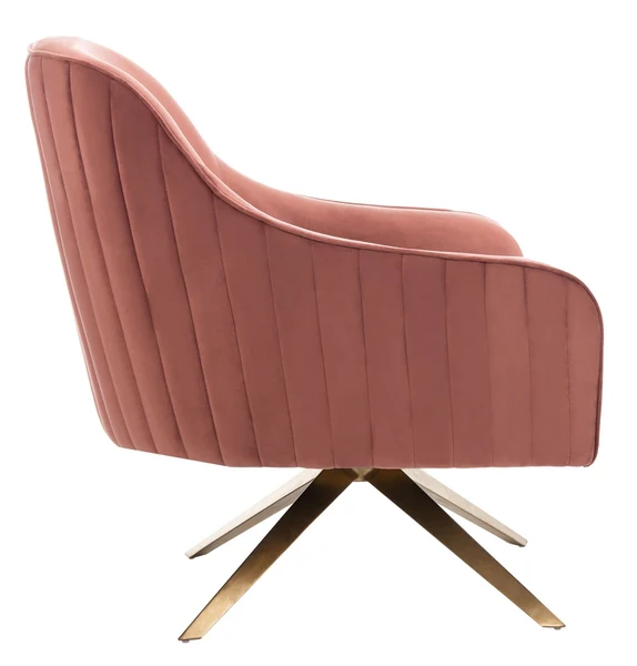 Safavieh Leyla Swivel Velvet Chair - Dusty Rose - Image 4