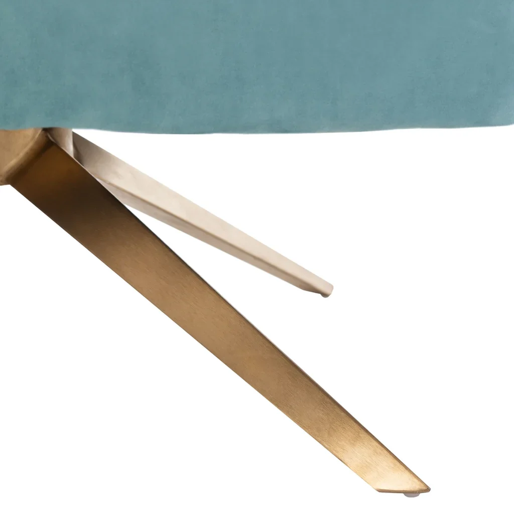 Safavieh Leyla Swivel Velvet Chair - Seafoam - Image 4