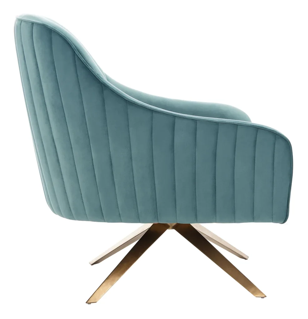 Safavieh Leyla Swivel Velvet Chair - Seafoam - Image 7