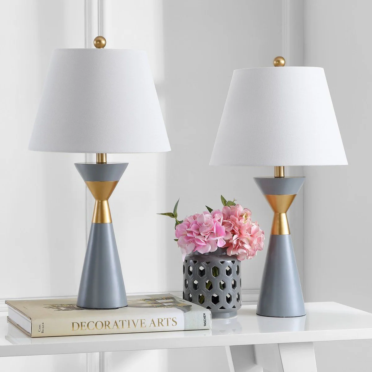 Safavieh Lian Table Lamp Set Of 2 - Grey - Image 2
