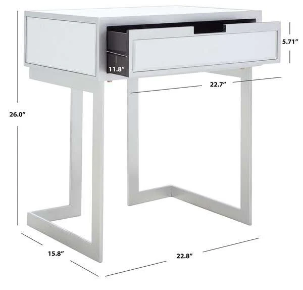 Safavieh Lilo 1 Drawer Mirrored Accent Table - Silver - Image 3