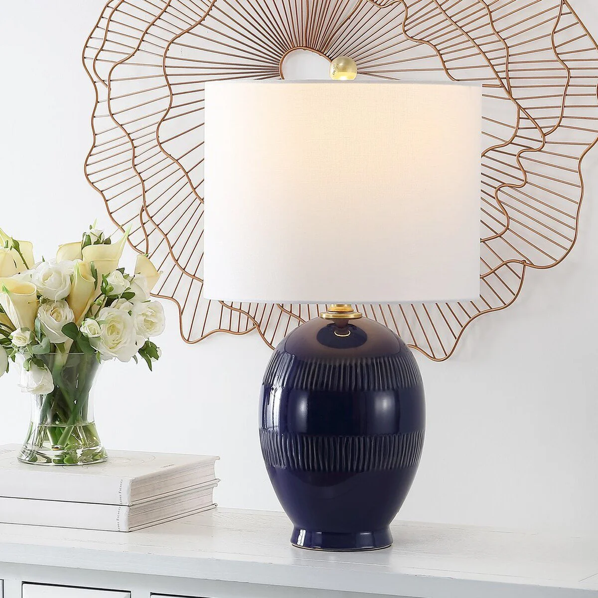 Safavieh Liney Table Lamp - Blue Crackle - Image 3