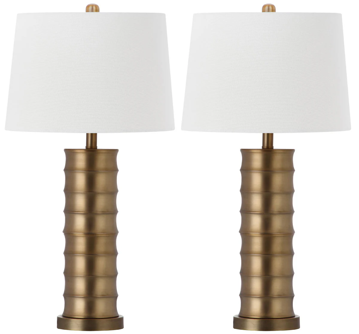 Safavieh Linus 28.5-Inch H Brass Column Table Lamp Set Of 2 - Gold - Image 3